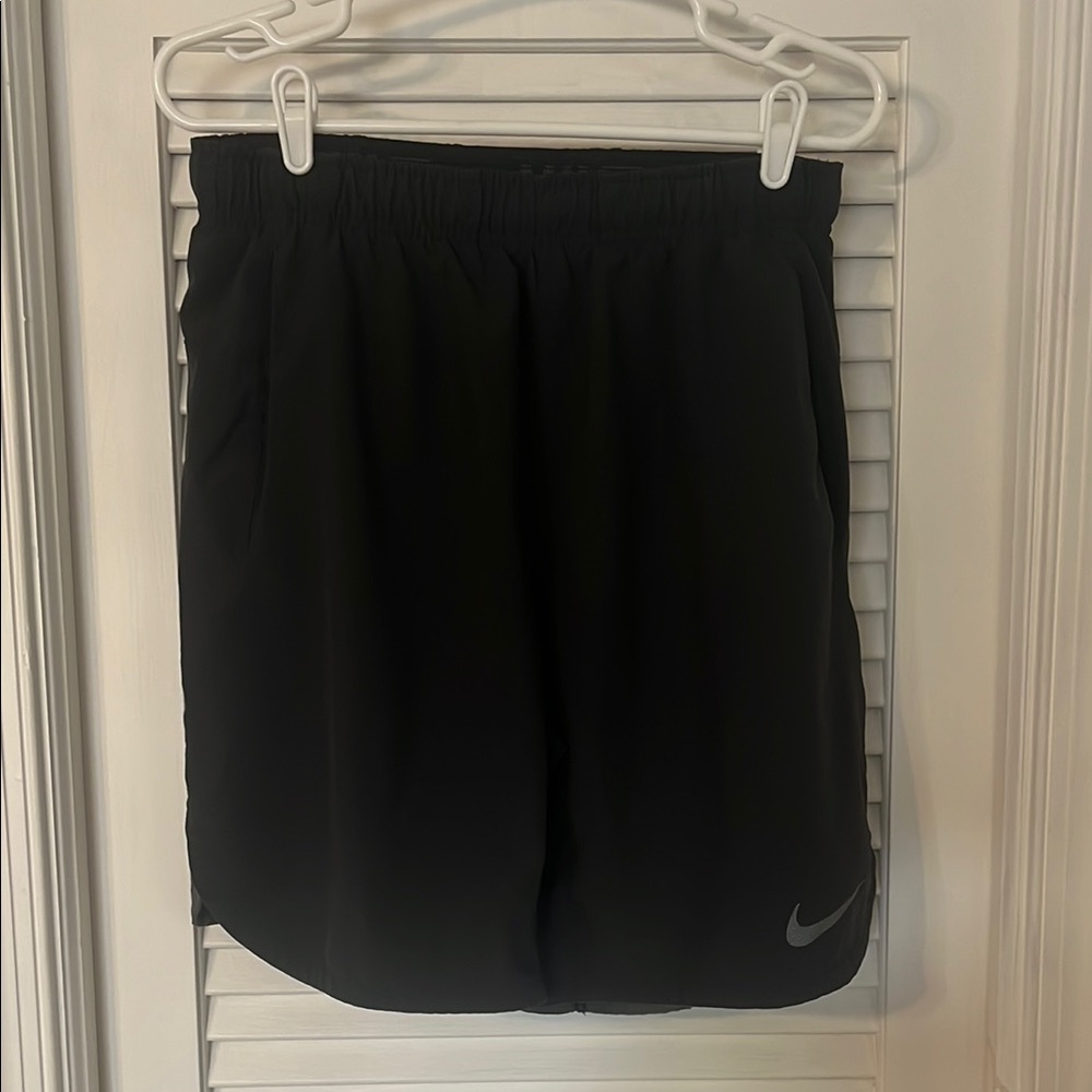 Nike Black Sports Shorts with Silver Logo